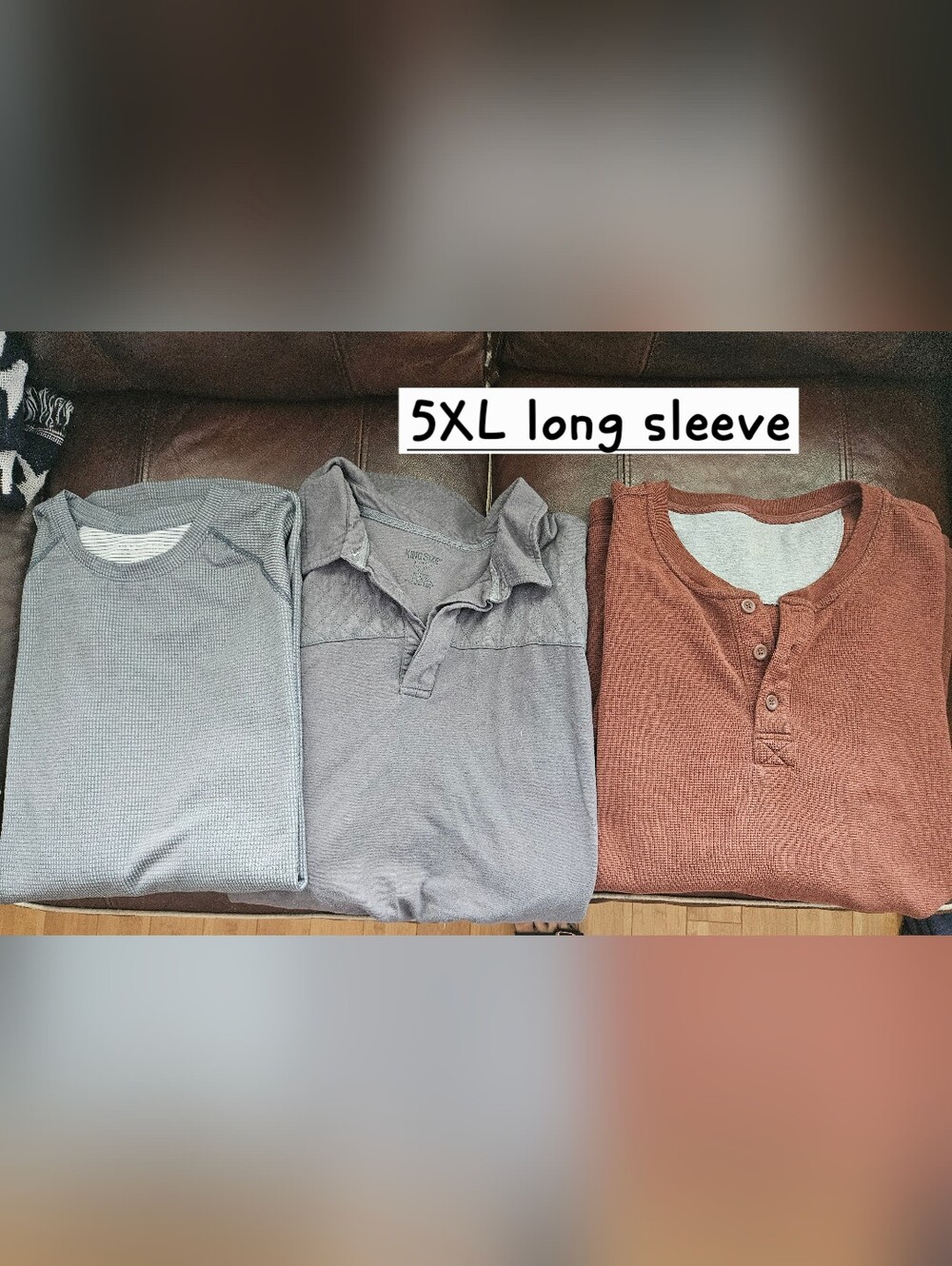 Men's 5XL Long Sleeve Shirt Bundle - Gray & Brown